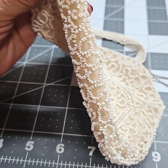 Vintage evening bag handmade from Bulgaria with mirror - Picture 11 of 12